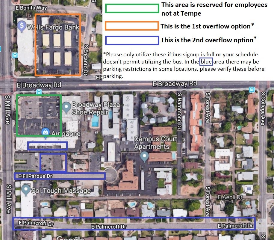 map of Freezers parking lot