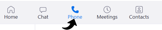 An icon of a telephone that appears within ZOOM's main menu.